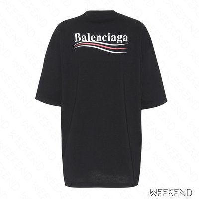 【WEEKEND】 BALENCIAGA 巴黎世家 Logo 寬鬆 短袖 T恤 上衣 黑色 18春夏