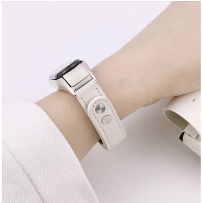 新款現貨 適用雙釘釦 小米手環3/4 小米5/6NFC腕帶真皮錶帶替換帶牛皮個性潮時尚男女 手錶帶