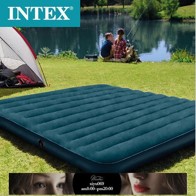 現貨：(美國品牌intex 植絨充氣床） 單人加大 雙人床墊 充氣床墊 充氣床 露營 氣墊床 休閒床墊 露營床雲吞