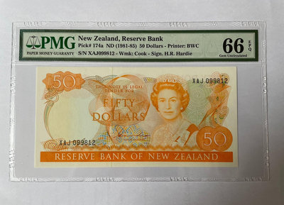 新西蘭1981-85年50元 a版 PMG 66 無47