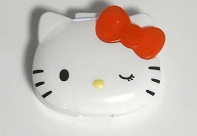 日本進口 Hello Kitty 造型 外出攜帶 假睫毛 收納盒 放置盒＊妮可寶貝＊