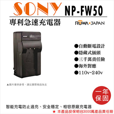 展旭數位@樂華 Sony NP-FW50 快速充電器 副廠壁充式座充 1年保固 自動斷電 NEX3 NEX5 NEX6