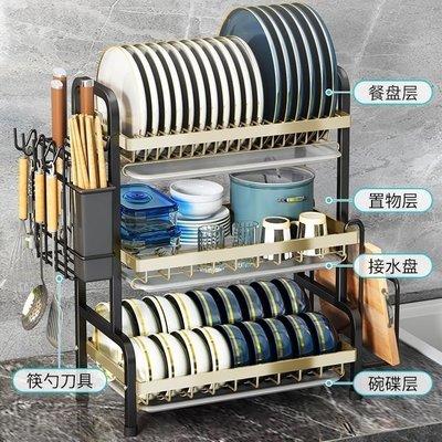 新款廚房碗架碗碟架瀝水架放盤子碗筷廚房用品碗柜置物架收納盒~規