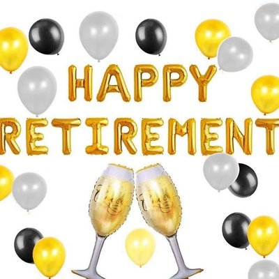 [愛雜貨]退休快樂氣球組 HAPPY RETIREMENT 退休 氣球 同事領導退休 歡送會 派對 裝飾 場地佈置