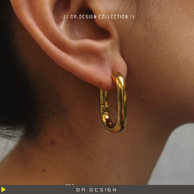 ►DR.DESIGN│DR3337現貨-歐美小眾 浮誇造型感 大牌設計師同款 時髦復古氣質 18k金 金屬風耳環