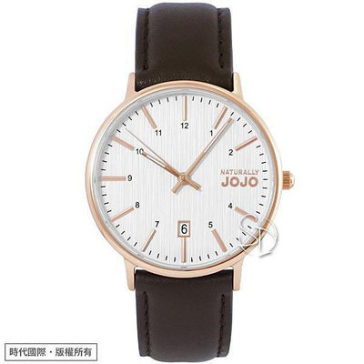 【Naturally JOJO】JO96898-80RM 日期顯示 木紋 皮錶帶男錶 白 40mm