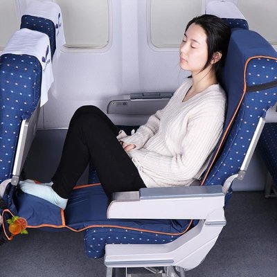 坐長途飛機睡覺神器座椅隔臟套汽車旅行充氣腳墊腿凳火車吊床高鐵