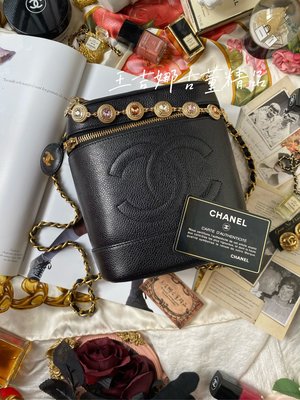 Chanel vintage 荔枝皮化妝箱/水桶包/網紅同款/入門必備款/王吉娜古董精品