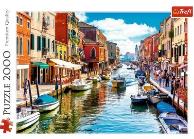 27110 2000片歐洲進口拼圖 繪畫風景 義大利威尼斯 運河風情 穆拉諾島