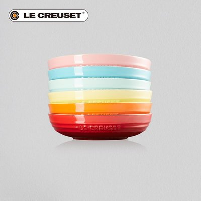【熱銷精選】法國LE CREUSET酷彩 炻瓷圓形深盤20cm魚盤創意沙拉水果菜盤家用