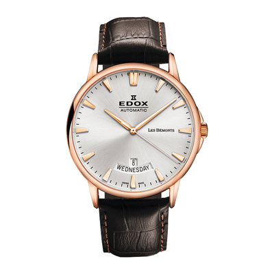 【時光鐘錶公司】EDOX 伊度 E83015.37R.BIR Les Bemonts 薄曼系列機械腕錶 機械錶