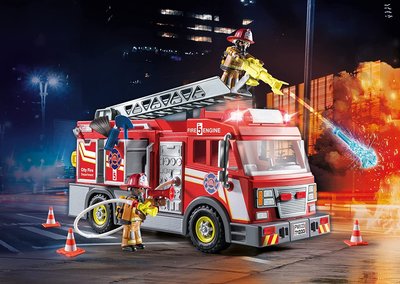 特價【德國玩具】摩比人 新消防車 消防員 有聲光效果 playmobil ( LEGO 最大競爭對手)