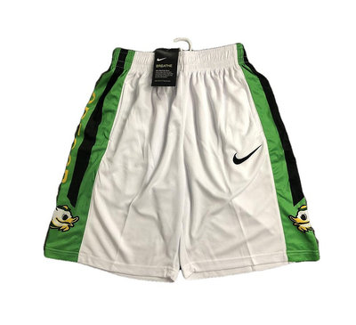 美式大學球隊運動褲 NCAA奧勒岡鴨Oregon Ducks 白綠 籃球褲 健身跑步生日交換禮物