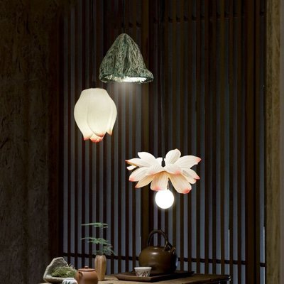 現貨熱銷-現代新中式荷花吊燈客廳餐廳臥室過道樓梯創意藝術中國風蓮花吊燈