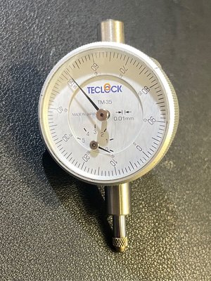 （中古品7.5成新）TECLOCK日本 TM-35 ダイヤルゲージ 標準型量錶 針盤指示量錶/百分錶 千分錶-外觀瑕疵。精度正常