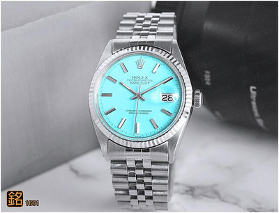 大銘腕錶 二手極新品 勞力士 ROLEX 蠔式 1601 蒂芬妮藍面 36MM RX214407