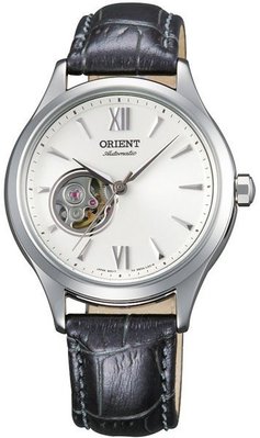 ORIENT 東方 銀白面鏤空機芯皮帶機械腕錶 FDB0A005W-可議