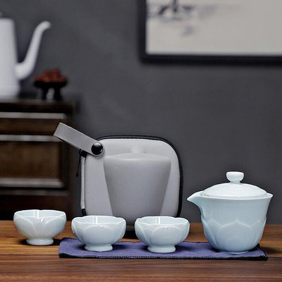 旅行茶具套裝可攜式包快客杯戶外隨身辦公室茶盤陶瓷功夫茶具