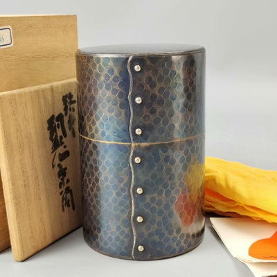 玉川堂造日本銅茶筒茶葉罐未使用品，或者輕微使用