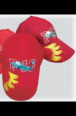 [軍中紀念品]~空軍F-16太陽神便帽(紅色透氣可調式~)