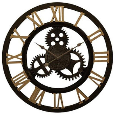 靜音歐式復古創意大時鐘 LOFT藝術掛鐘客廳美式個性工業齒輪