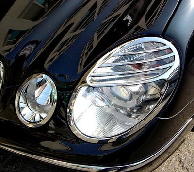 圓夢工廠 Benz 賓士 S211 Wagon E200 E240 E320 E350 E55 改裝鍍鉻銀車燈框 前燈框