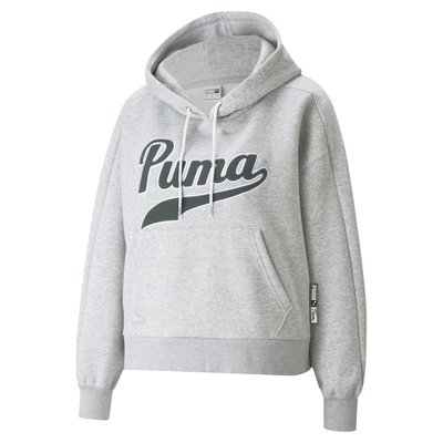 【豬豬老闆】PUMA 流行系列Puma T 灰綠 休閒 運動 長厚 連帽T恤 帽T 歐規 女款 53433404