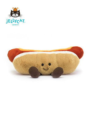 新品特惠*英國Jellycat趣味熱狗毛絨玩具寶寶安撫玩偶可愛食物娃娃公仔花拾.間