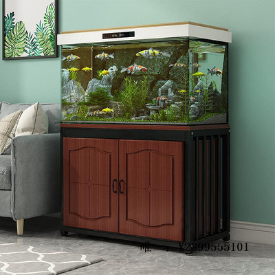 玻璃魚缸魚缸柜底柜鋼木鐵藝金屬龜缸桌底架家用定制歐式客廳魚缸底座架子水族箱