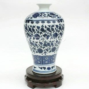 INPHIC-景德鎮 陶瓷 瓷器青花瓷手繪寶貴連藤梅瓶 擺飾 裝飾