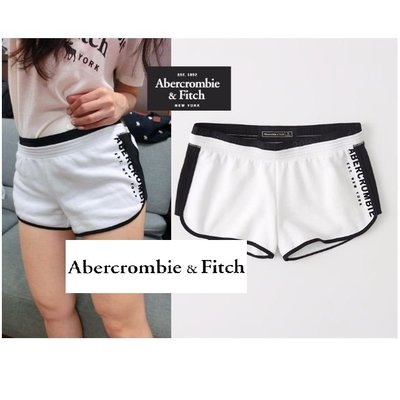 §上鉌嚴選 A&F Abercrombie&Fitch Active Fleece Shorts 運動短棉褲-白色