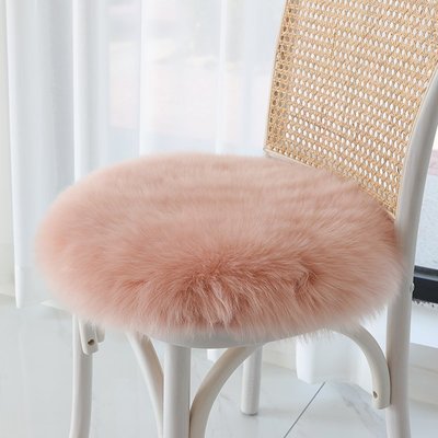 羊毛椅墊圓形坐墊方墊餐椅墊沙發墊地毯簡約現代純羊毛皮毛一體墊~特價