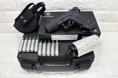 台南 武星級 KJ KP18 GLOCK G18 手槍 CO2槍 + CO2小鋼瓶 + 奶瓶 + 槍套 + 槍盒
