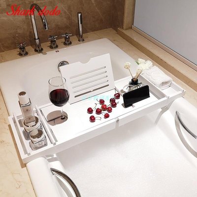 浴缸架浴缸伸縮置物架板浴缸桌衛生間泡澡iPad手機支架白特價清倉