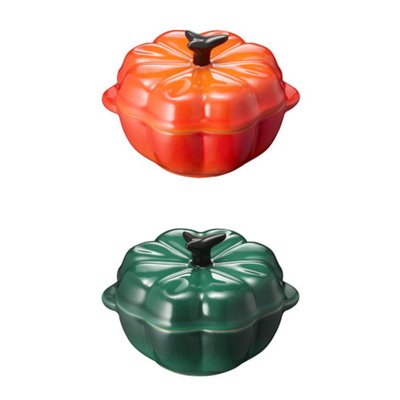 Le Creuset 瓷器南瓜烤盅90ML 火焰橘/仙人掌綠 特價980元
