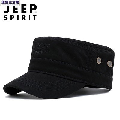 JEEP SPIRIT新款男士平頂帽鴨舌帽可調節遮陽透氣潮中青年旅游帽-蓮蓮生活館