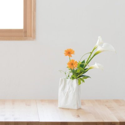 日本ceramic japan進口波紋袋日式創意簡約褶皺紙袋花瓶陶瓷花器正品