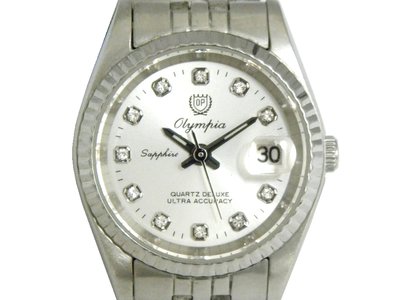 [專業模型] 女錶 [OP 8936L] Olym Pianus 奧柏 時尚蠔式女礸/石英錶[銀白色面+日期]中性錶