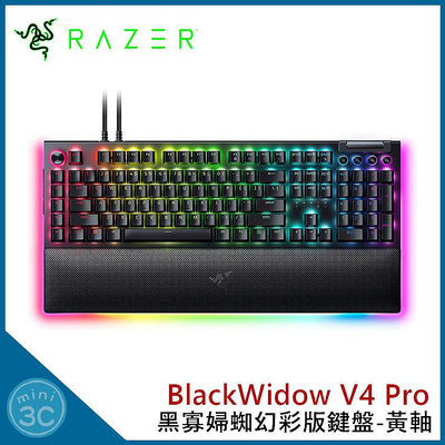 雷蛇 Razer BlackWidow V4 Pro 黑寡婦蜘幻彩版鍵盤 黃軸 中文鍵盤 有線機械鍵盤 電競鍵盤