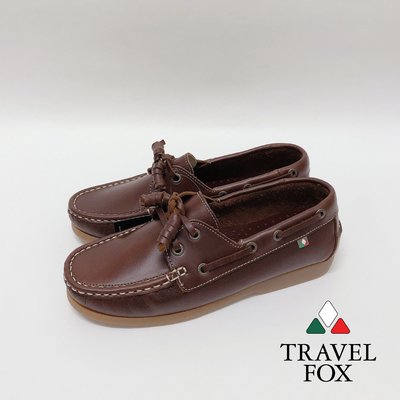 小葉鞋鞋 (6014 咖)【聊聊享優惠】TRAVEL FOX 旅狐 DALLAS 風格流行經典帆船鞋(女) 921427