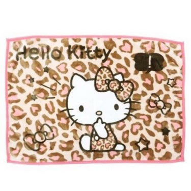 正版授權🐰 日本 凱蒂貓 粉豹紋 披肩毛毯 保暖毯 單人毯 午休毯 冷氣毯 懶人毯 披毯 毛毯 毯子