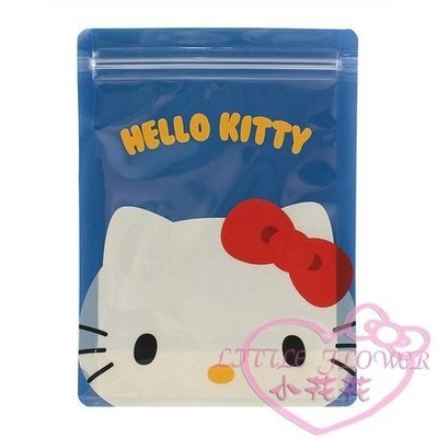 ♥小花凱蒂日本精品♥三麗鷗Hellokitty凱蒂藍色夾鏈袋 收納袋 小袋子 糖果袋 4枚入 日本製造 62042802