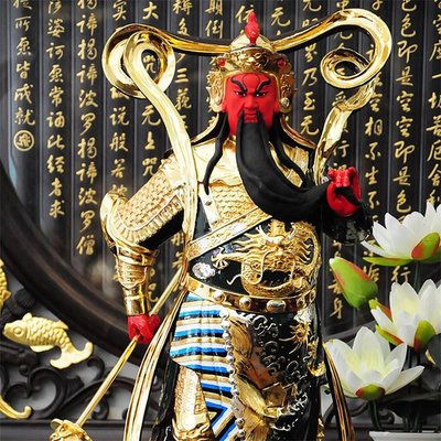 生活倉庫~台灣純銅鎏金護法伽藍菩薩韋陀菩薩佛像韋馱神像關公武財神擺件  免運