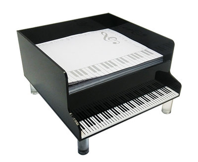 【愛樂城堡】音樂文具=壓克力鋼琴便條收納盒+便條紙~美觀實用.擺飾