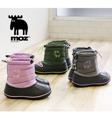 【日本】MOZ 兒童 防水設計 輕量 束口 帥氣 保暖 靴 防滑 雪靴 鞋墊 8色 男童 女童 15~19cm