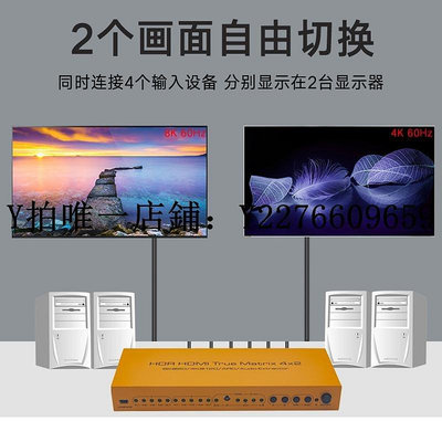 熱銷 分屏器AIS艾森HDMI2.1版切換分配器矩陣4進2出音頻分離器ARC音頻回傳支持杜比世界全景聲HDR10 可開發票
