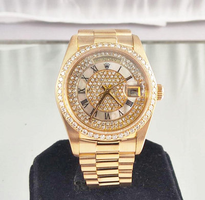 順利當舖  Rolex/勞力士 勞力士18038型18K金滿天星鑽面機械男鑽錶