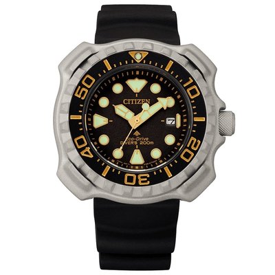 【金台鐘錶】CITIZEN星辰(光動能)(超級鈦金屬) 46mm 200米 (黑面) 經典潛水錶 BN0220-16E