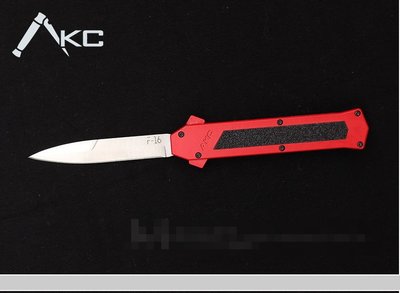 【angel 精品館 】義大利紳士 OTF 自動刀 AKC F-16 緞面刺刀刃 紅色F16B-R