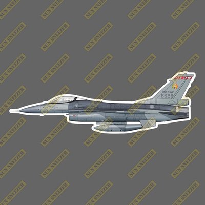 中華民國空軍 ROCAF 紅 455聯隊 F-16 擬真軍機貼紙 尺寸165mm